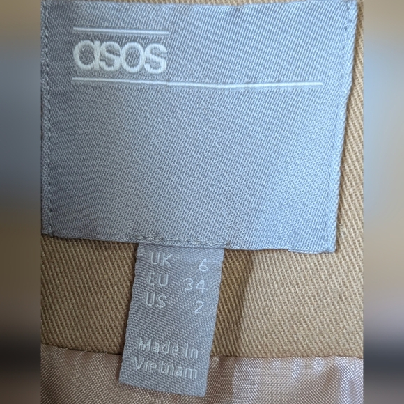 ASOS Classic Peplum Trench Open Wrap, Large Lapel, Gorgeous! Size 2 - Picture 2 of 6